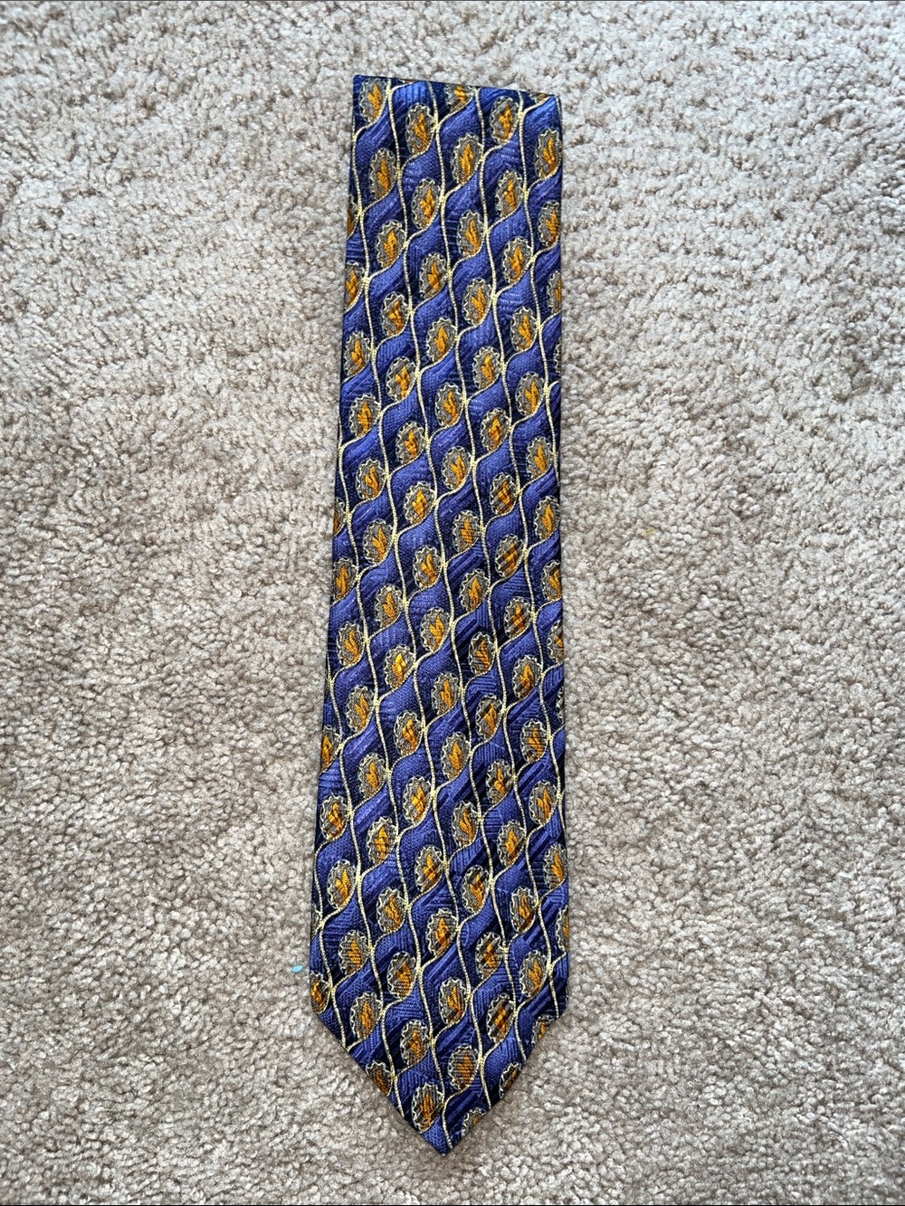 Robert Talbott Silk Classic Indigo and Gold Paisley Men's Tie